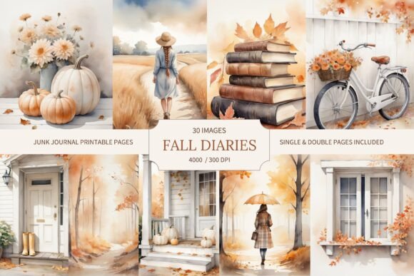 Download Boho Fall Printable Junk Journal Pages - Boho Collection