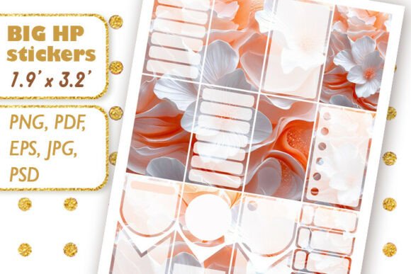 Download Big Happy Planner Stickers Orange Flower - Planner stickers Collection