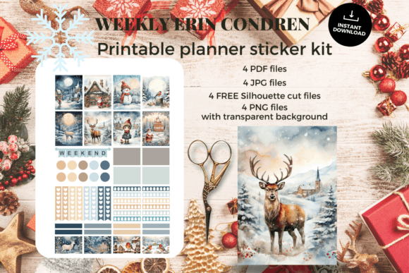 Download Erin Condren Weekly Sticker Kit,Xmas - Erin condren Collection