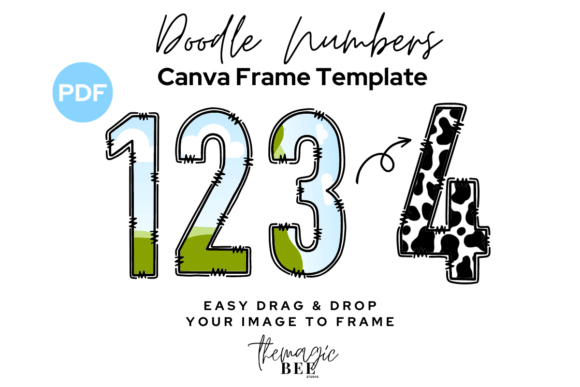 Download Doodle Numbers Editable Canva Frame - Premium Resources