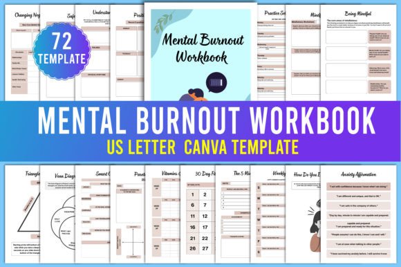 Download Mental Burnout Workbook Canva Templates - Canva templates Collection