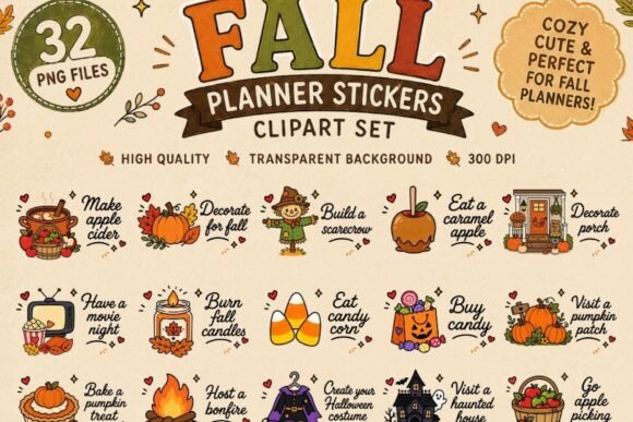 Download Fall Planner Stickers Clipart Bundle - Planner stickers Collection