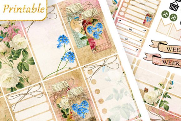 Download PRINTABLE Planner Stickers Vintage Print - Planner stickers Collection