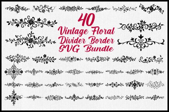 Download Vintage Floral Divider Border SVG Bundle - Premium Resources