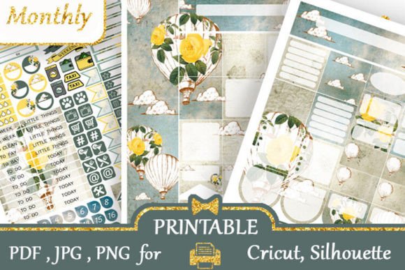 Download Big Planner Stickers Vintage Balloons - Planner stickers Collection