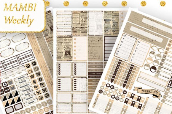 Download Planner Stickers Vintage Newspaper Print - Planner stickers Collection